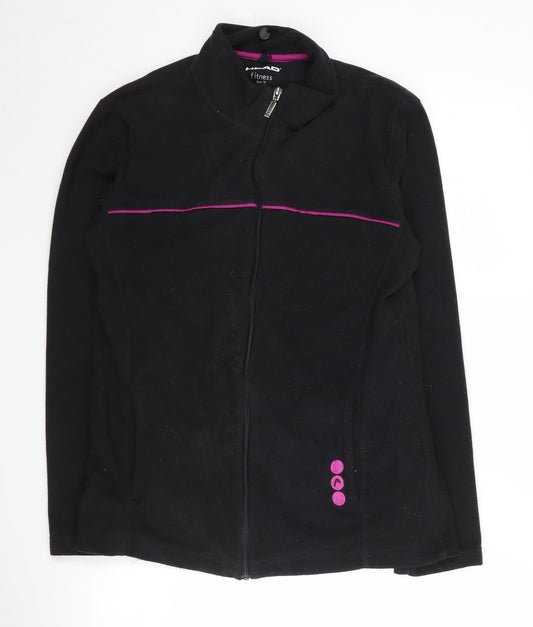 HEAD Women's Black Full Zip Fleece Jacket, Size 12