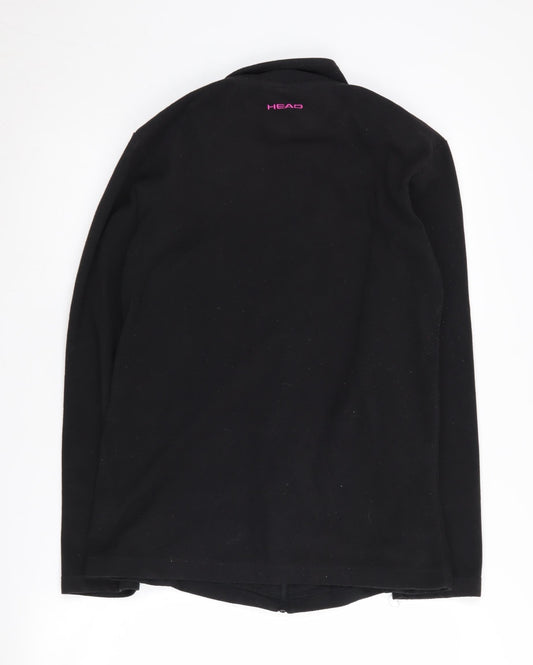 HEAD Women's Black Full Zip Fleece Jacket, Size 12