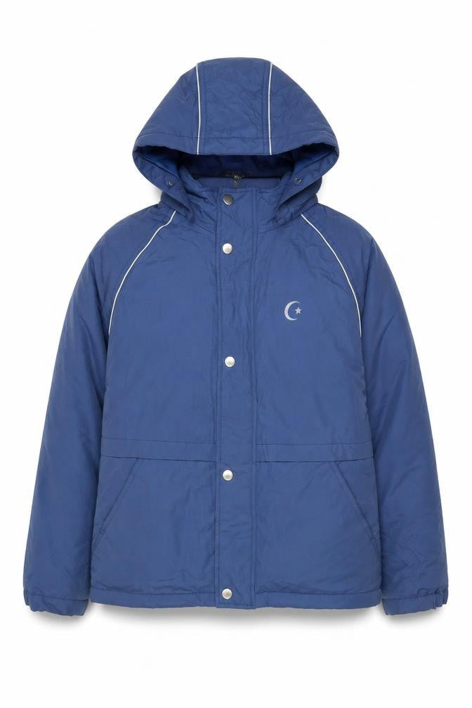 Front view of Eli Bazaar girls’ blue puffer jacket -, size 12, years