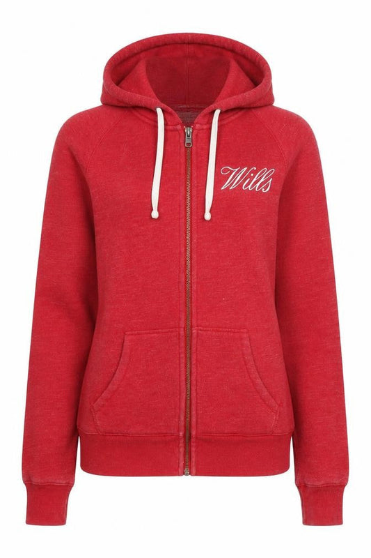 Womens UK 10 Regular Jack Wills Red Full Zip Hoodie