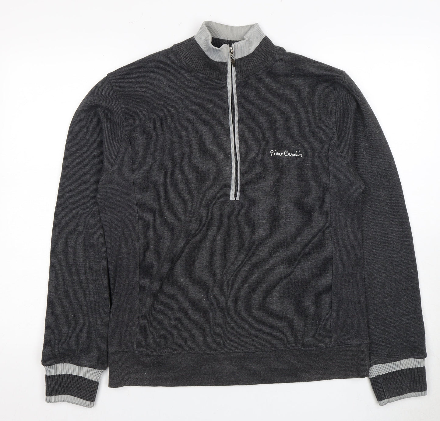 Pierre Cardin Men's Grey Full Zip Jumper, Size L