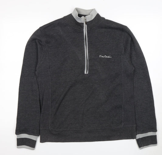 Pierre Cardin Men's Grey Full Zip Jumper, Size L