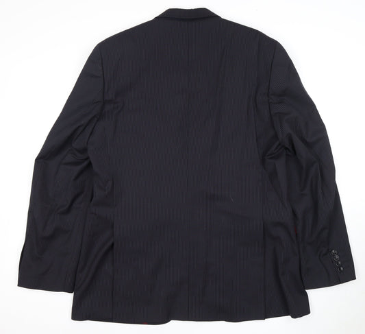 Dehavilland Men's Black Striped Wool Jacket 44R