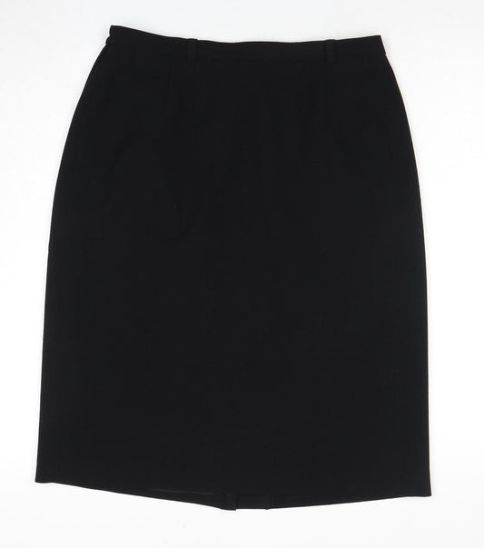 Viyella Black Pencil Skirt, Petites Size 14, Women's Formal