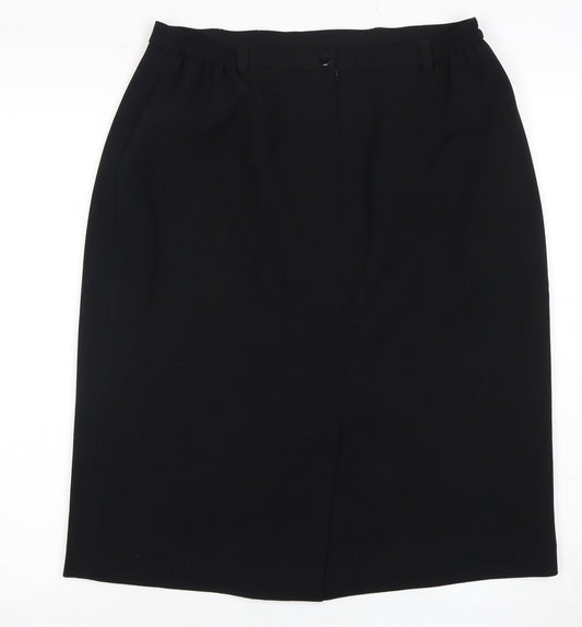 Viyella Black Pencil Skirt, Petites Size 14, Women's Formal