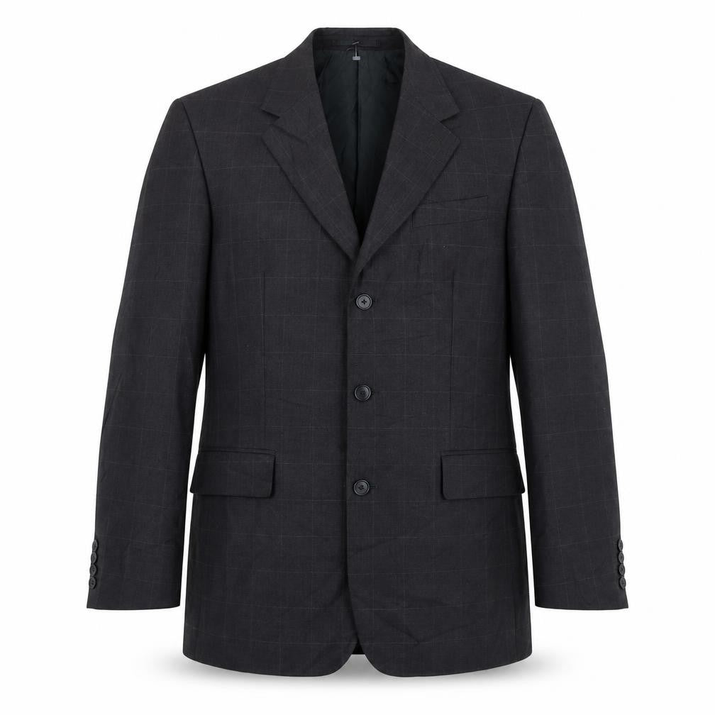 Mens 40 Chest Regular Moss Black Three-Button Blazer
