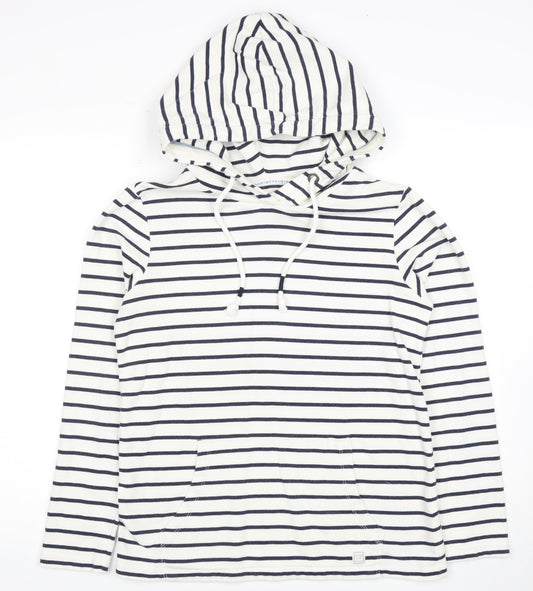 Fat Face Women's Blue Striped Pullover Hoodie XS
