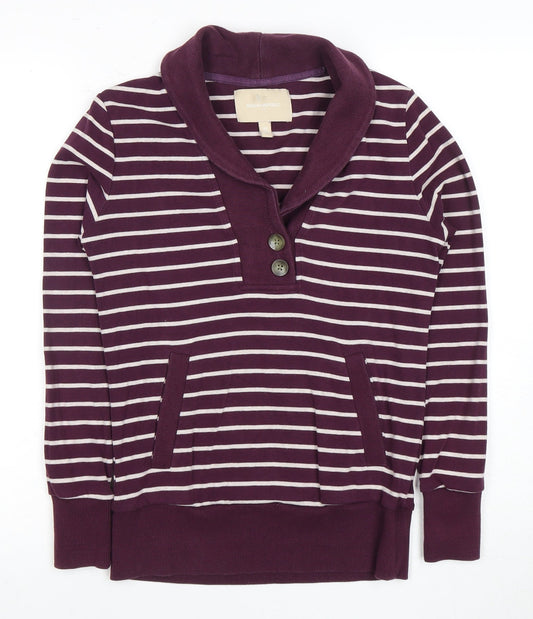 Banana Republic Henley Purple Striped Women's XS Sweatshirt