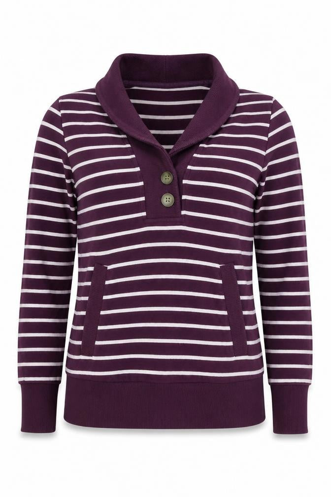Womens UK XS Regular Banana Republic Purple Henley Sweatshirt