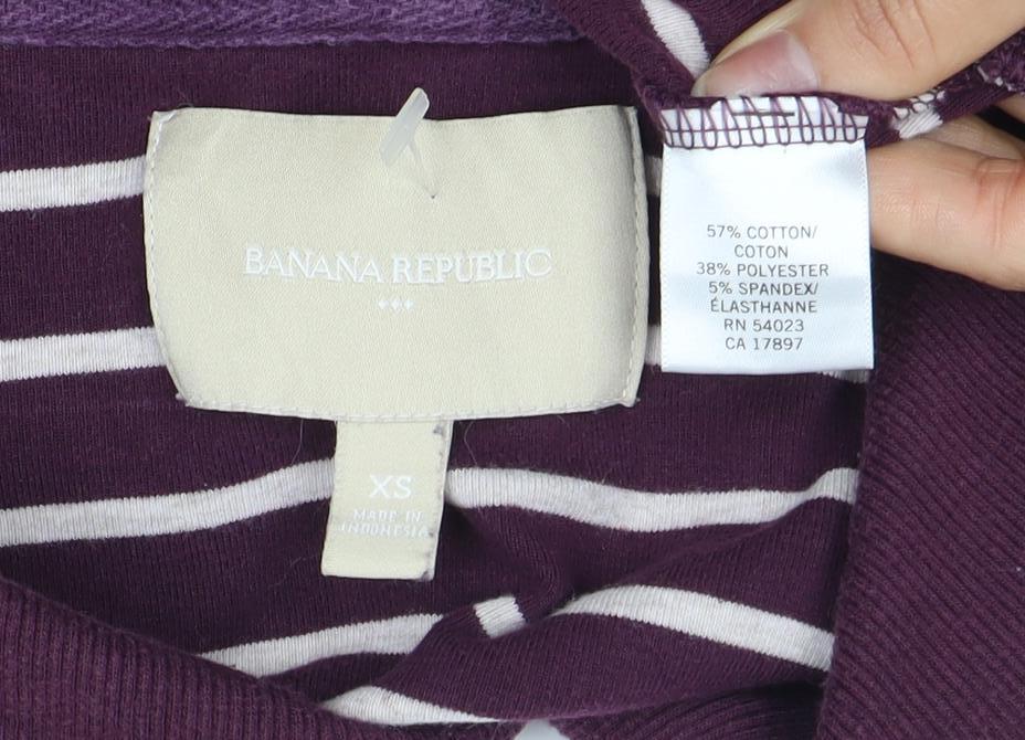 Banana Republic Henley Purple Striped Women's XS Sweatshirt