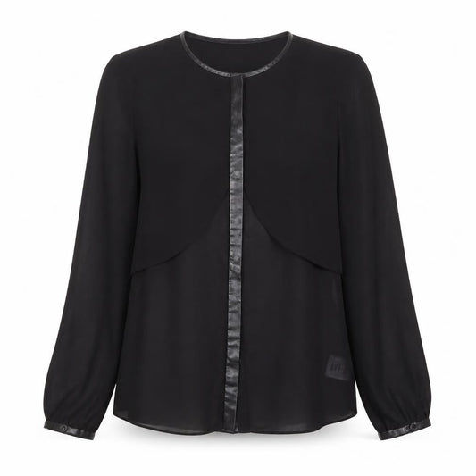 Womens UK Size S DKNY Black Rayon Blend Blouse