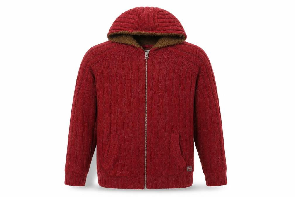 Joe Browns Men's Red Full Zip Hooded Jumper M