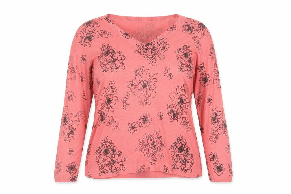 Marks and Spencer Women's Pink Floral Pullover M