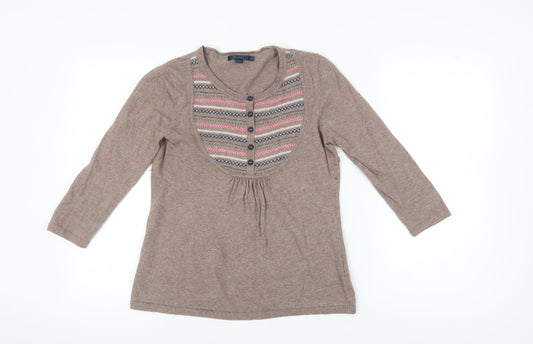 Boden Women's Brown Henley Jumper Size 12