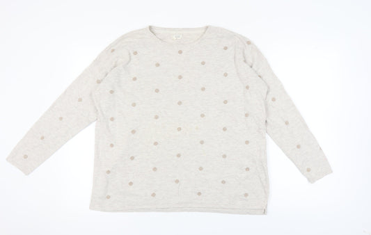 Fat Face Women's Beige Polka Dot Pullover Jumper Size 18