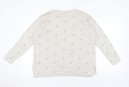 Fat Face Women's Beige Polka Dot Pullover Jumper Size 18