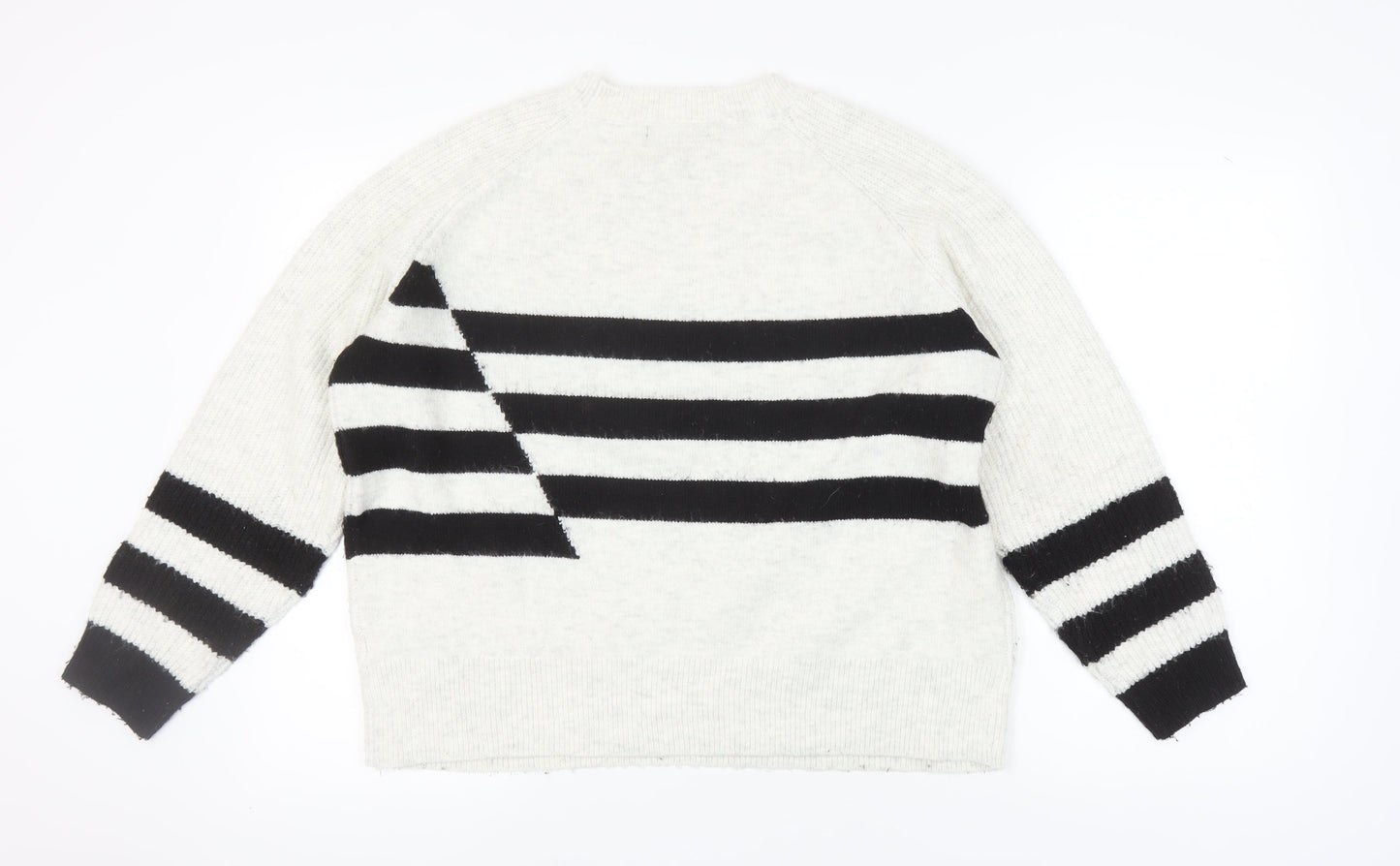 Marks and Spencer Women's Jumper, L, Black Striped Knit