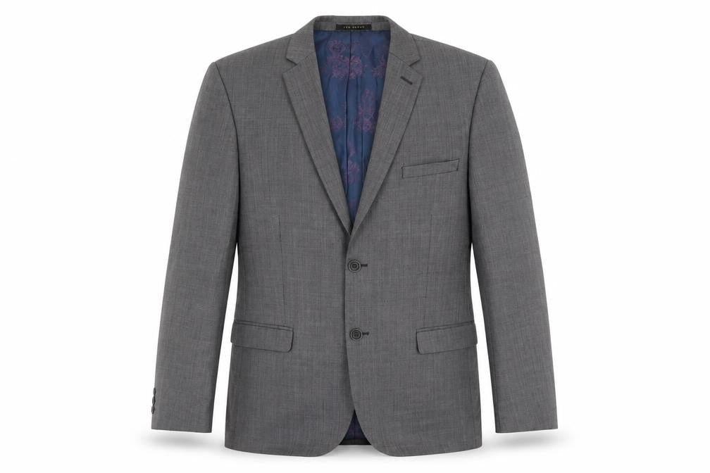 Mens 38 Chest Regular Ted Baker Grey Two-Button Blazer