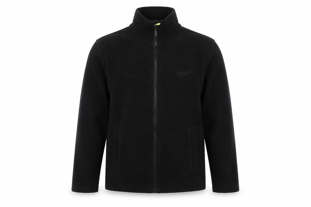 Front view of Gelert boys’ fleece jacket, black, 9-10 years, full zip