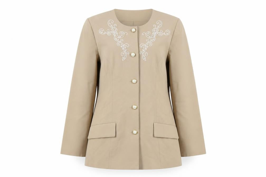 Heather Valley Women's Beige Suit Jacket Size 14