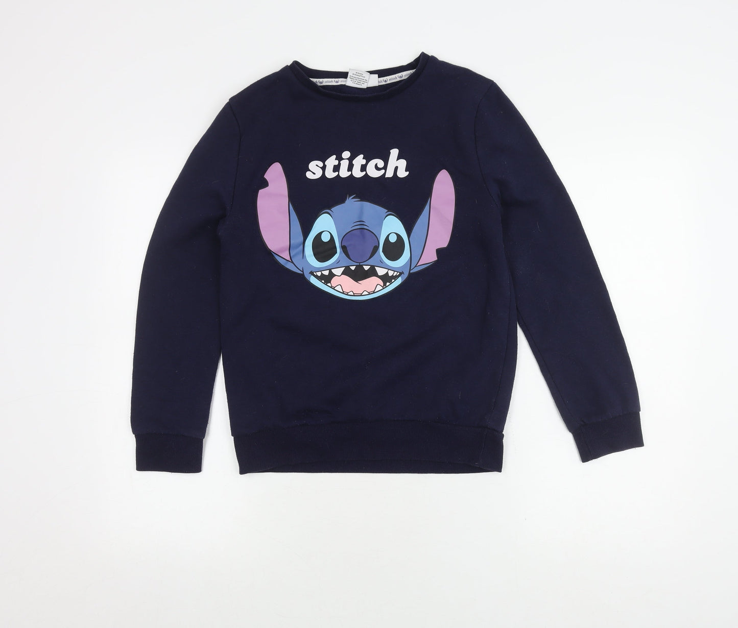 Disney Women's Blue Stitch Sweatshirt 2XS Pullover
