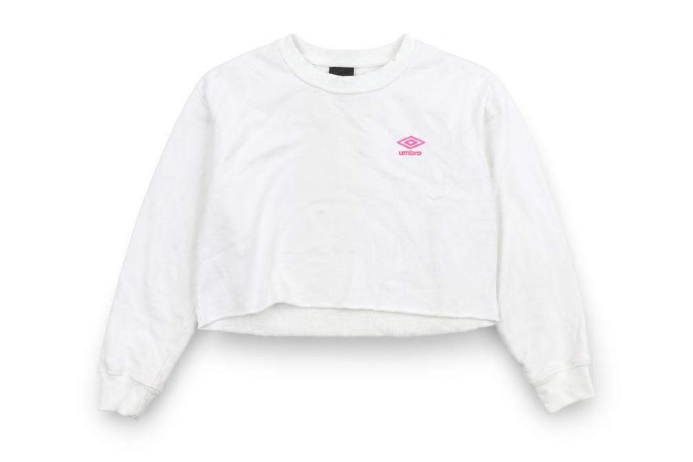 Womens UK S Regular Umbro White Pullover Sweatshirt
