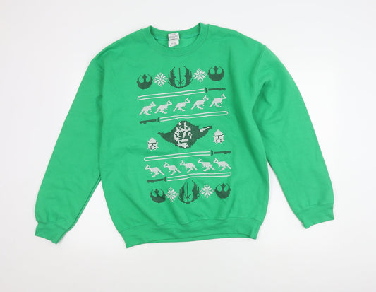 Star Wars Men's Green Pullover Christmas Sweatshirt M