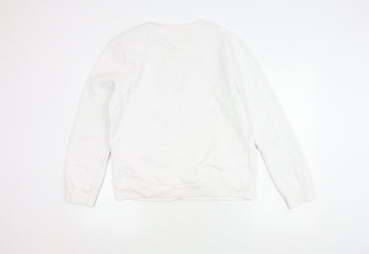 Disney White Unisex Sweatshirt - M Size, Mickey Mouse Graphic