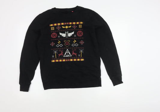 Harry Potter Women's Black Cotton Pullover Sweatshirt Size 10