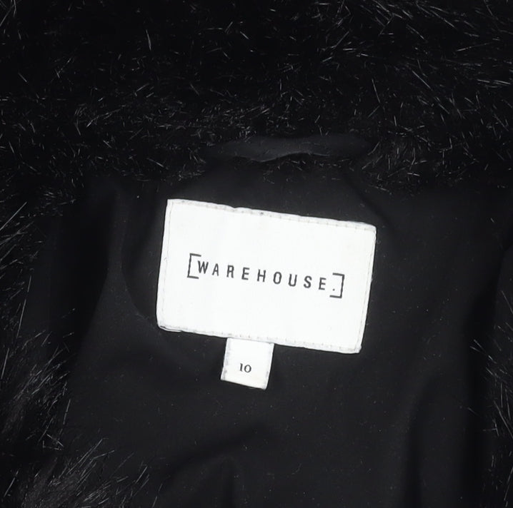 Warehouse Women's Black Puffer Jacket Size 10