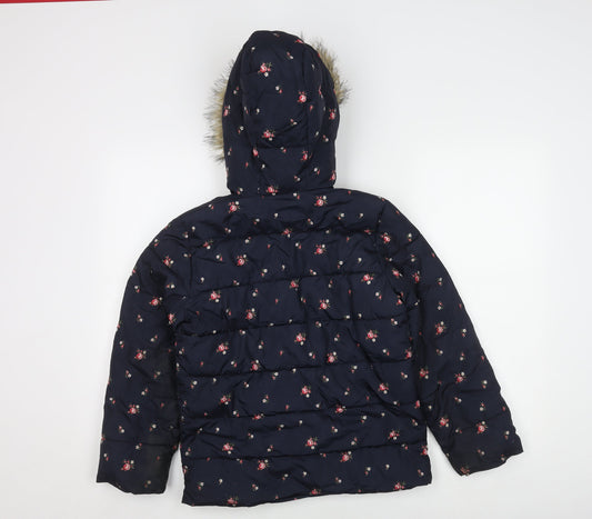 GAP Girls Multicoloured Floral Puffer Jacket Size 12