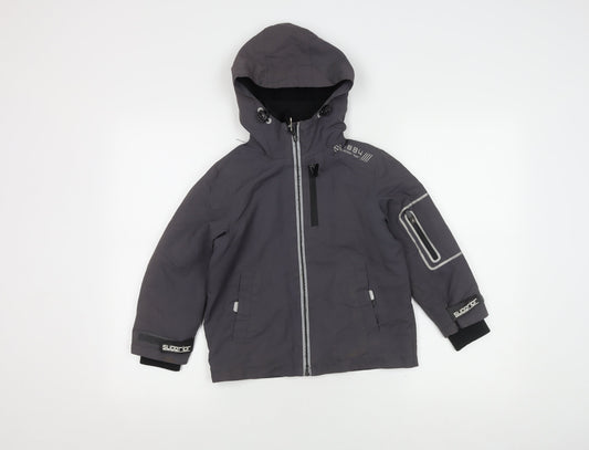 Marks and Spencer Grey Boys' Jacket, Size 5-6, Hooded, Lined