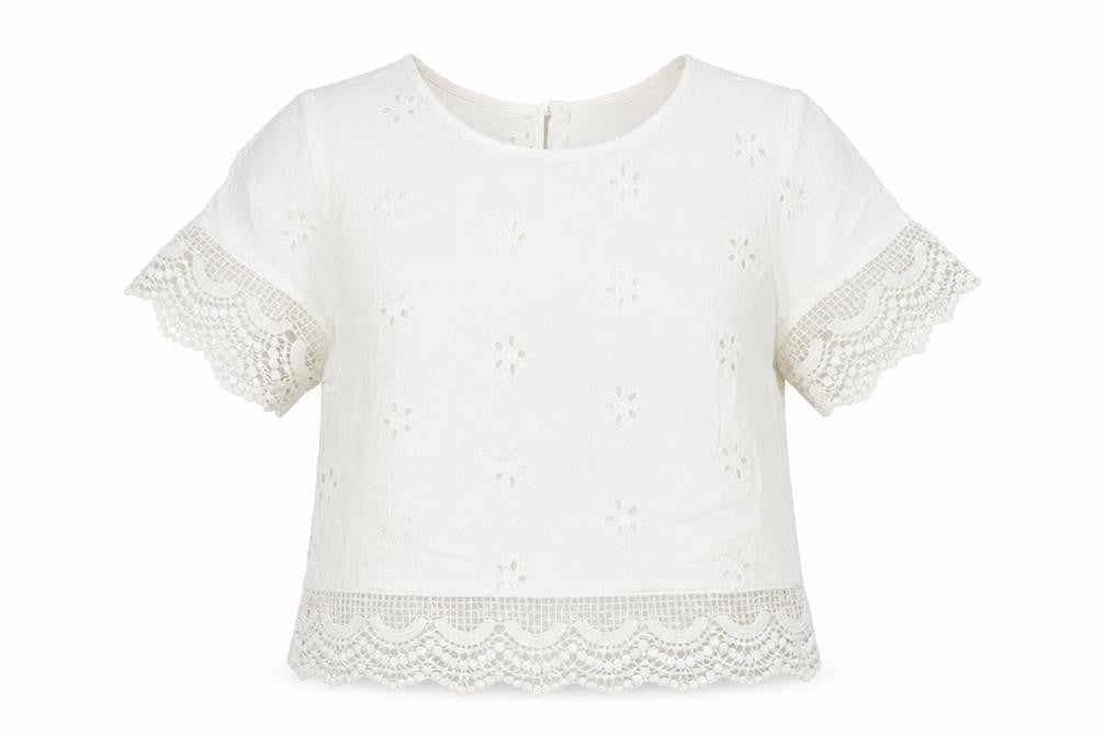Womens UK Size XS Hollister White Cotton Blouse