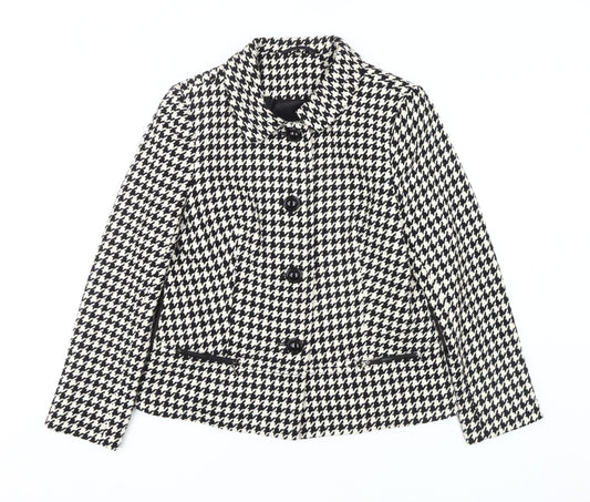 Isle Women's Black Houndstooth Jacket, Size 12