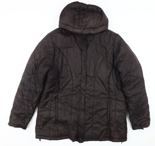 Mountain Life Women's Brown Puffer Jacket, Size 20, Hooded, Waterproof