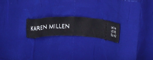 Karen Millen Women's Blue Sleeveless Dress Size 14