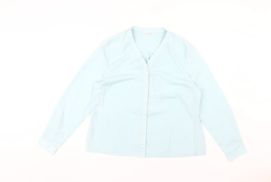 Eastex Women's Blue Long Sleeve Collared Blouse Size 16
