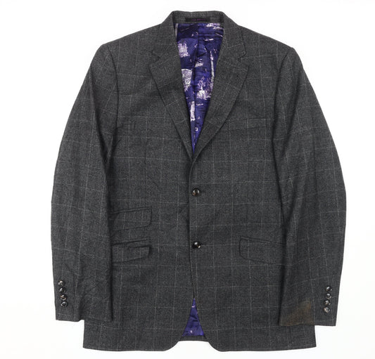 Ted Baker Men's Grey Check Blazer 38R Regular Fit