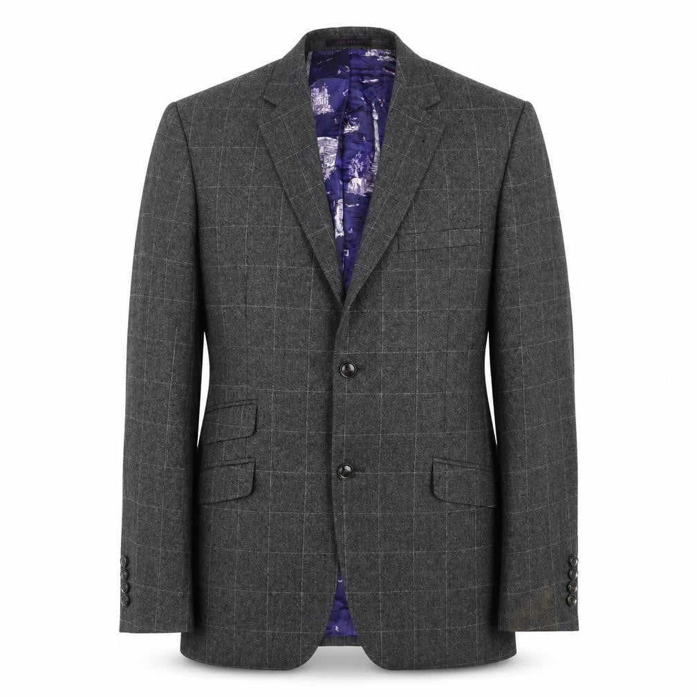 Mens 38 Chest Regular Ted Baker Grey Three-Button Blazer