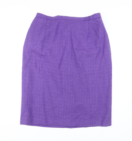 Eastex Women's Purple Check Pencil Skirt Size 16