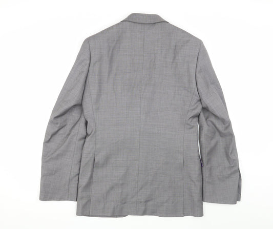 Moss Men's Grey Tailored Wool Suit 36R