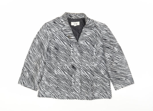Le Suit Women's Black Animal Print Blazer - Size 14