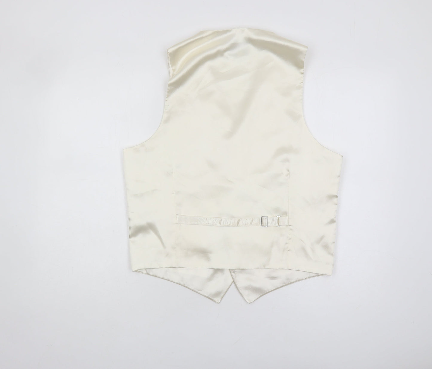Moss Bros Ivory Waistcoat Men M Formal Polyester
