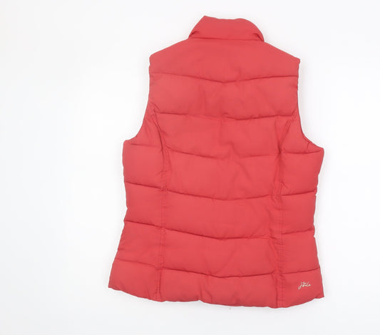 Joules Women's Red Quilted Gilet Waistcoat Size 10