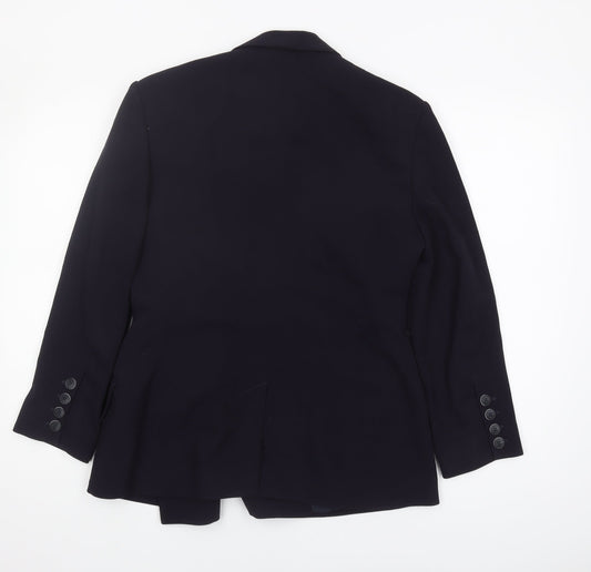 Jaeger Women's Black Wool Blazer, Size 10, Double-Breasted