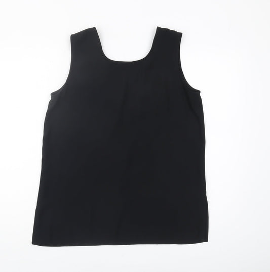 Windsmoor Women's Black Floral Embroidered Tank - Size 12