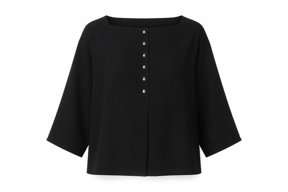 Womens UK Size S Jaeger Black Polyester Blouse