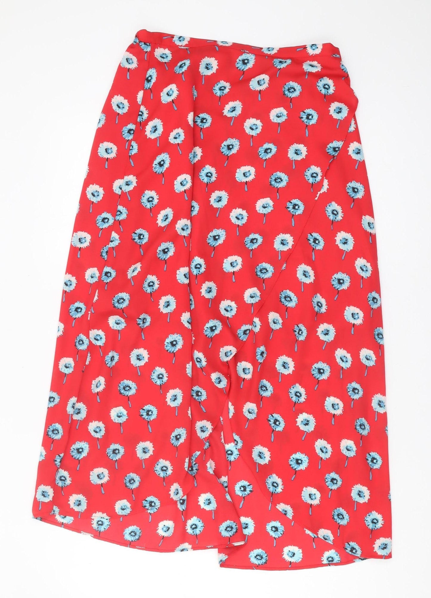 J.CREW Women's Red Floral Midi A-Line Skirt, Size S