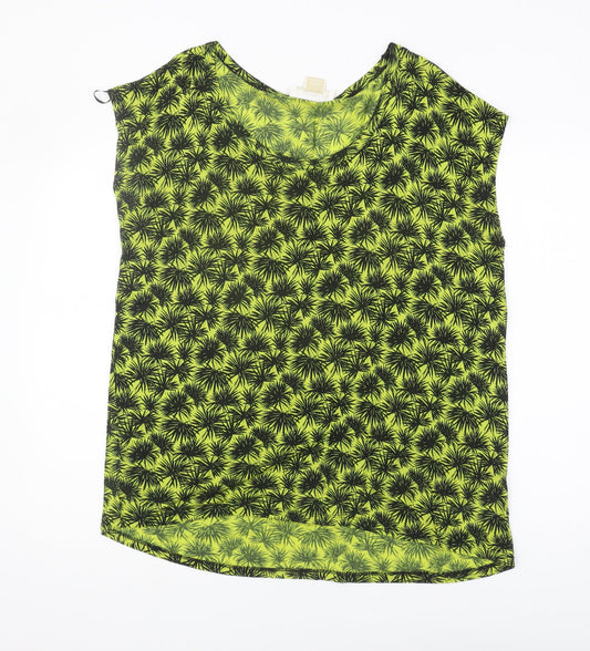 Michael Kors Women's Green Floral Sleeveless T-Shirt XL