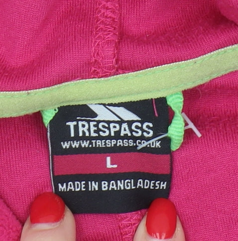 Trespass Women's Pink Fleece Jacket L Hooded Lightweight